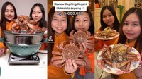 Sisca Kohl dan sang adik juga pernah masak kepiting. Jenis kepitingnya adalah Kepiting Kegani Hokkaido dari Jepang seharga Rp 5 juta. Foto: TikTok @siscakohl