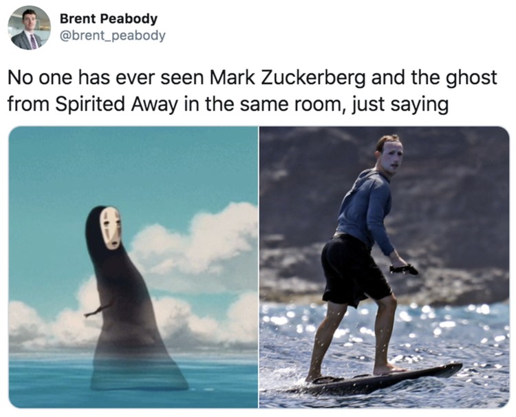 Mark Zuckerberg pakai sunscreen yang terlalu tebal.