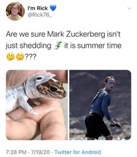 Mark Zuckerberg pakai sunscreen yang terlalu tebal.