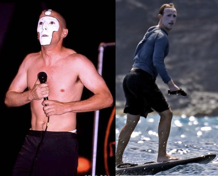 Mark Zuckerberg Pakai Sunscreen Mark Zuckerberg pakai sunscreen yang terlalu tebal.