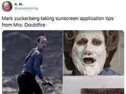10 Meme Mark Zuckerberg Pakai Sunscreen Ketebelan