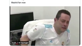 Fans Madrid saat ini, tampaknya sedang terguncang kekalahan semalam. Foto: Twitter