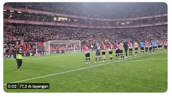 Bagi Bilbao, ini adalah kemenangan besar. Bukan hanya Los Blancos, Barcelona juga tumbang di tangan tim dari daratan asal Basque tersebut. Foto: Twitter