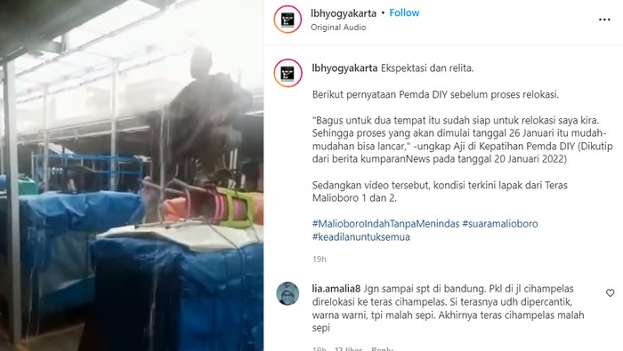 Tangkapan layar video Teras Malioboro tempias diterjang hujan deras
