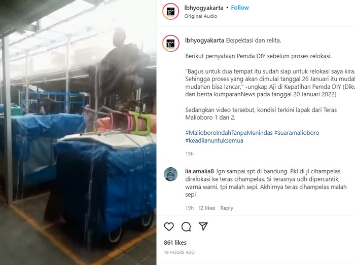 Tangkapan layar video Teras Malioboro tempias diterjang hujan deras