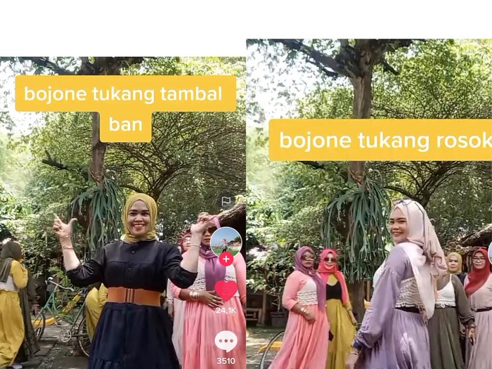 Viral emak-emak yang fashion show pamer pekerjaan suami di TikTok. Viral emak-emak yang fashion show pamer pekerjaan suami di TikTok.