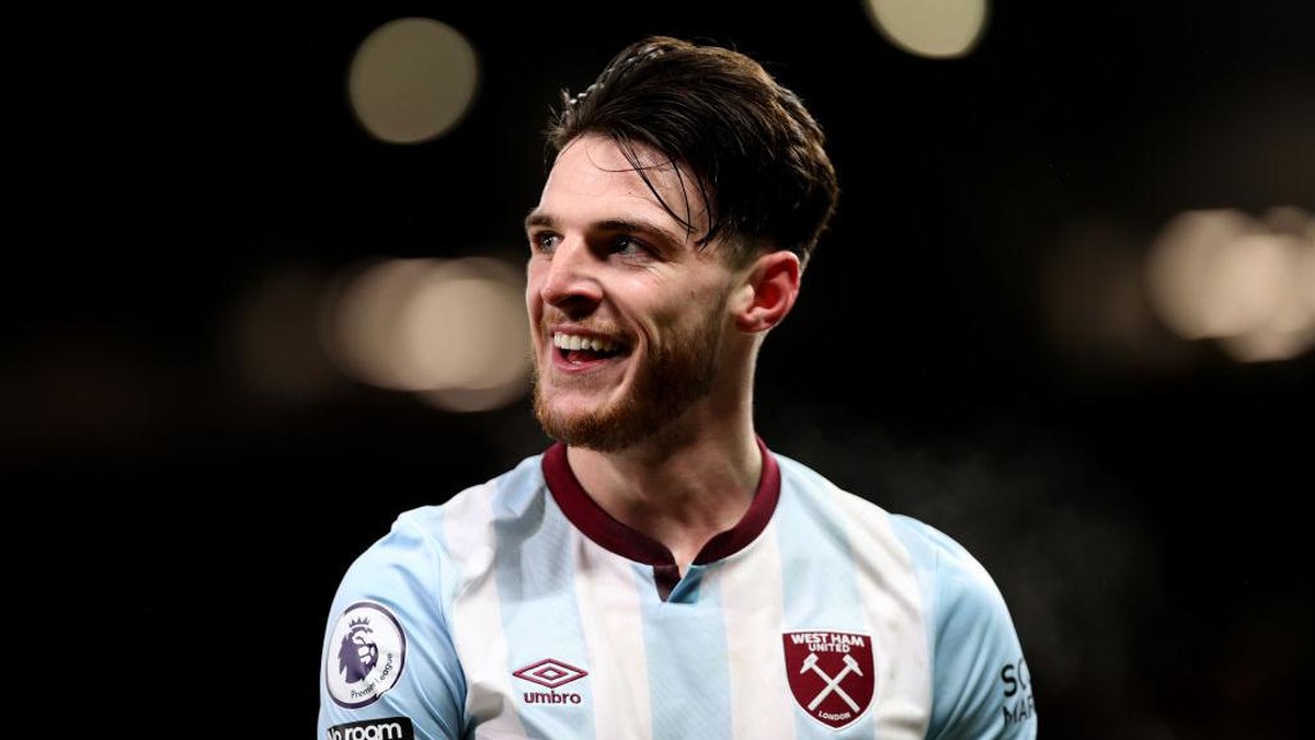 West Ham mengumumkan kepergian Declan Rice, jelang kepindahan ke Arsenal. (Foto: Getty Images/Naomi Baker)