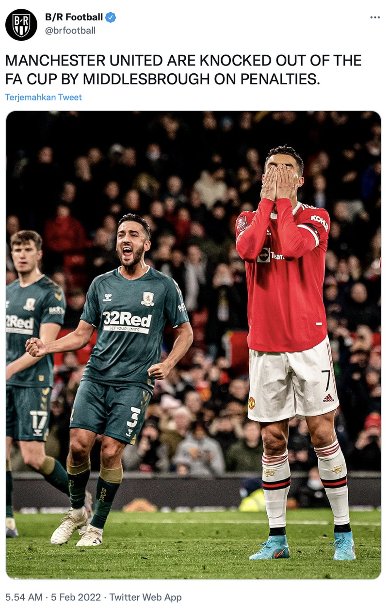 Manchester United harus kehilangan untuk mendapatkan gelar musim ini, setelah dikandaskan Middlesbrough di FA Cup tadi malam.