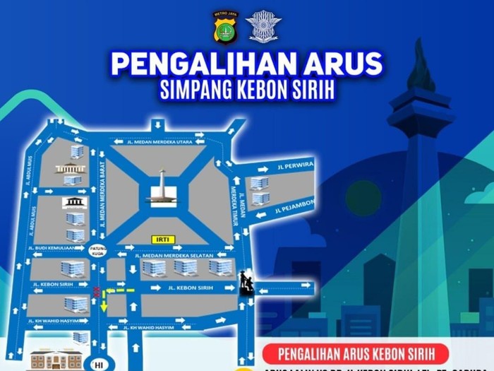 Pengalihan arus di Simpang Kebon Sirih