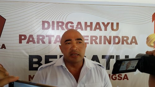 Ketua DPD Gerindra Bali Made Muliawan Arya atau De Gadjah di kantornya, usai perayaan HUT ke-14 Gerindra, Denpasar, Minggu (6/2/2022).