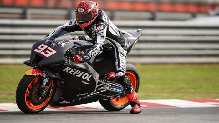 Marc Marquez saat di hari pertama tes MotoGP Sepang