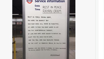 Netizen memajang pengumuman Rayan ditemukan meninggal dunia. “Mendoakan Rayan, seluruh keluarganya, tim penyelamat dan warga Maroko.” Foto: Twitter