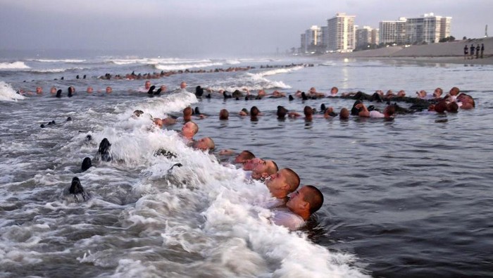 FILE - U.S. Navy SEAL candidates, participate in 