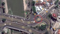 Ini lokasi Ganjar terjatuh yang diduga karena bersenggolan sesama pesepeda. Foto: Tangkapan Layar GoogleMaps.
