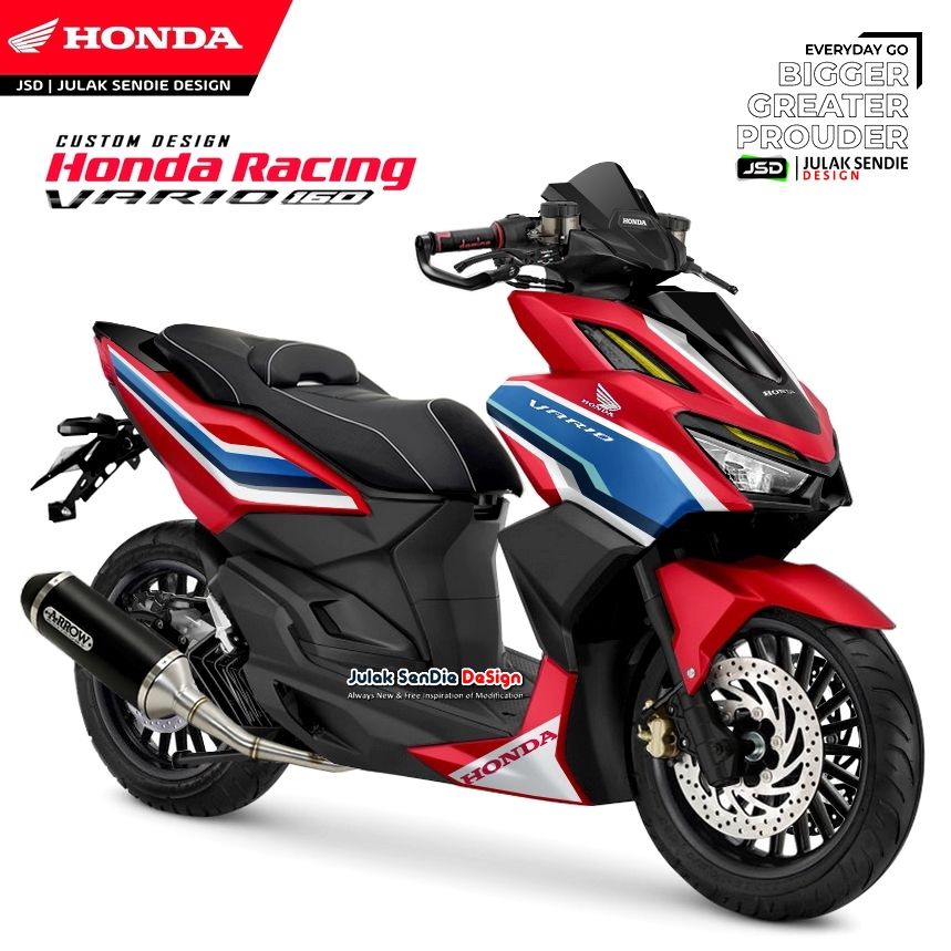 Modifikasi digital Honda Vario 160 ala Racing garapan Julak Sendie