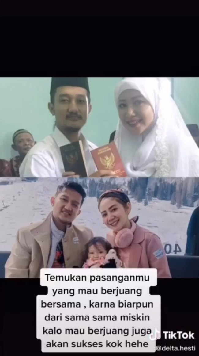 Tom yang saat itu masih gondrong, akhirnya mencukur habis rambutnya agar terlihat lebih rapi di hari pernikahannya dengan Hesti. Akhirnya setelah nikah dia potong, gak aku suruh kok. Cuma katanya dia pengen melepas idealis. Setelah nikah kita kebih serius dalam jualan tas & sepatu yang alhamdulillah berbuah manis. Ini muka kita sudah ganteng dan cantik ya soalnya sudah punya uang buat perawatan, tulis Hesti seraya tertawa. Foto: Dok. Instagram @tomliwafa.