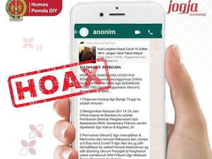 Beredar Berita Sultan Dikaitkan COVID Sandiwara China, Pemda DIY: Hoax!