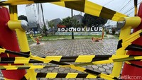 Taman Bojongkulur ditutup sementara, Selasa (8/2/2022).