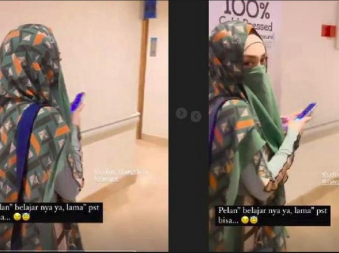 Celine Evangelista berhijab dan bercadar