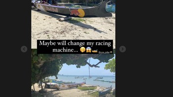 Ia juga kepikiran untuk beralih kendaraan balap. Foto: Instagram