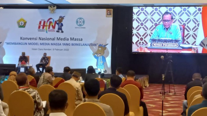 Mahfud Md di acara HPN 2022 (Yogi-detikcom)