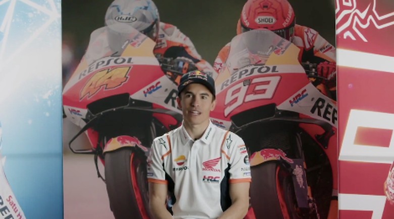 Marc Marquez Marc Marquez dalam peluncuran tim Repsol Honda.