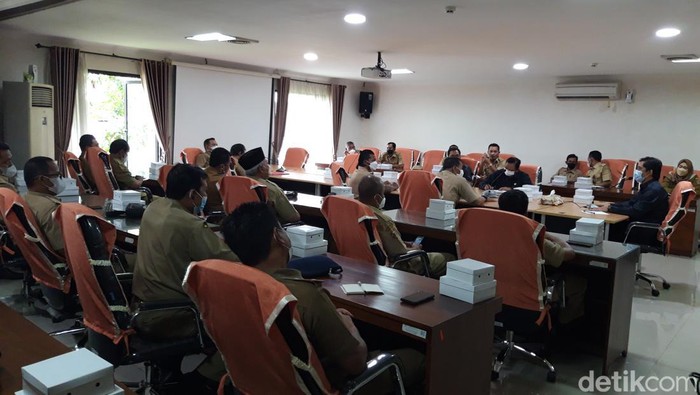 Perwakilan paguyuban kepala desa saat audiensi dengan Ketua DPRD Boyolali, Selasa (8/2/2022).