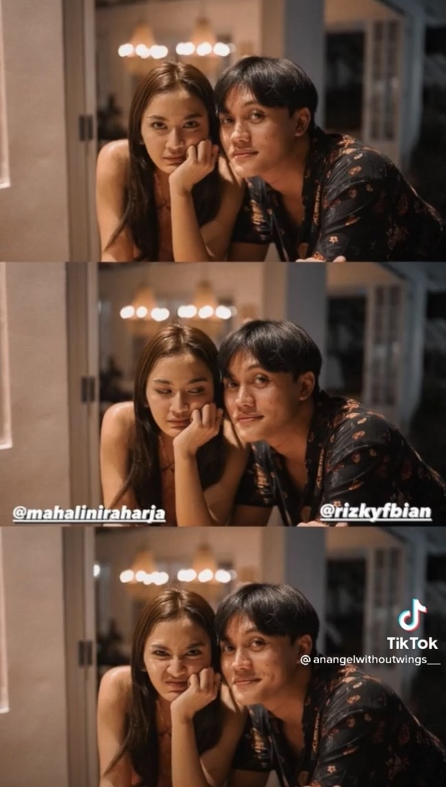 Kedekatan Rizky Febian dan Mahalini telah menjadi sorotan netizen. Keduanya terlihat mesra di media sosial dan belum lama liburan bareng ke Bali. Iki pun mengaku nyaman karena sering curhat dengan Lini. Foto: dok. TikTok @anangelwithoutwings__