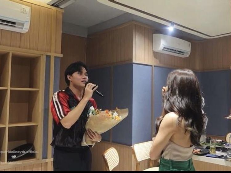 Romantis! Rizky Febian Tembak Mahalini Saat Makan Malam Bersama 