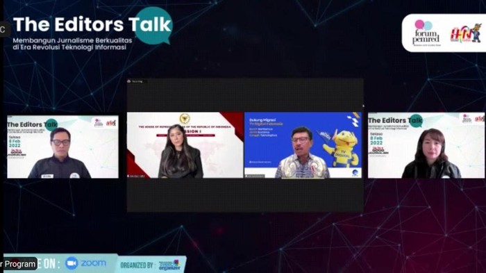 Tangkapan Layar Diskusi The Editor’s Talk yang Diselenggarakan Forum Pemred