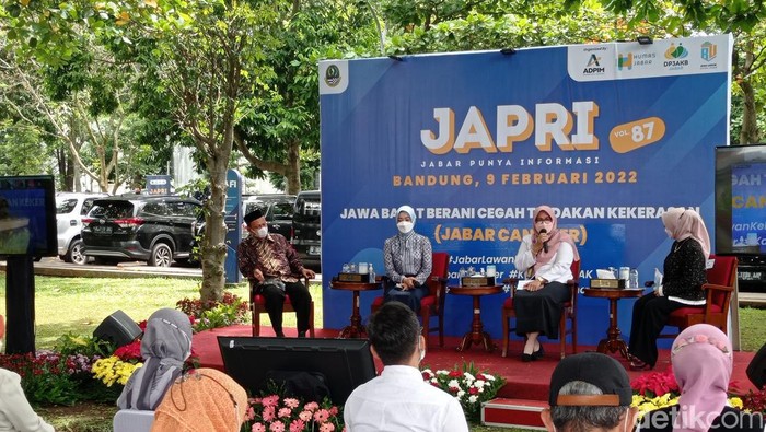 Acara Jabar Punya Informasi (Japri) tentang Jabar Berani Cegah Tindakan Kekerasan (Cangker) di Gedung Sate, Rabu (9/2/2022)