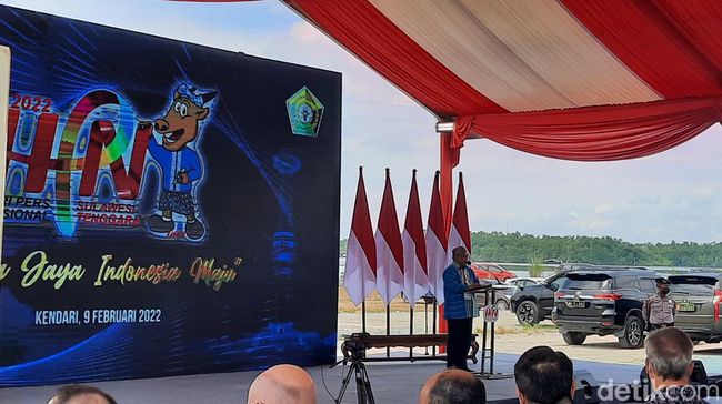 Ketua Dewan Pers Muhammad Nuh di acara puncah Hari Pers Nasional 2022 di Kendari, Sultra (Yogi Ernes/detikcom)