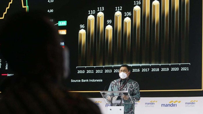 Bank Mandiri gelar Mandiri investment Forum 2022 di Jakarta. Acara ini dihadiri Wamen BUMN II Kartika Wirjoatmodjo.