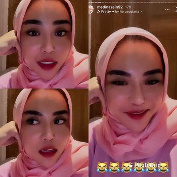 Selebgram Medina Zein unggah video lewat Instagram Story.