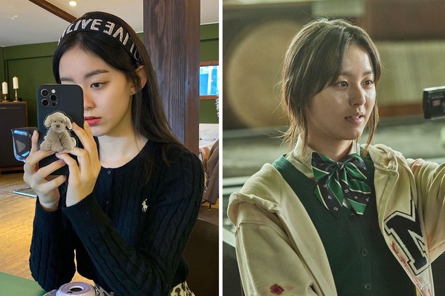 Park Ji Hoo menjadi pemain termuda All of Us Are Dead yang berumur 18 tahun. Saat bepergian, pemeran Nam On Jo itu kerap memakai baju bernuansa monokrom. Foto: dok Instagram 03_hu, dok Netflix