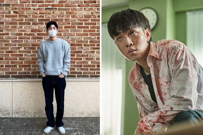 Yoo In Soo berperan sebagai Yoon Gwi Nam, perundung yang bikin penonton All of Us Are Dead geram. Gayanya tak kalah aesthetic saat memadukan sweater abu, denim gelap, dan sneakers putih. Foto: dok Instagram 03_hu, dok Netflix