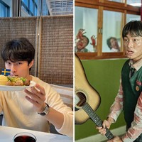 Yoon Chan Young rela berkorban dan meninggal secara tragis di All of Us Are Dead. Terlihat boyfriend material, pemeran Lee Cheong San itu memakai sweater polos saat bersantap di sebuah restoran. Foto: dok Instagram yooncy, dok Netflix