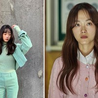Lee Yoo Mi bikin penonton geram sebagai penyebar gosip yang berasal dari keluarga tajir. Berbeda dengan penampilannya sebagai Lee Na Yeon, dia terlihat manis saat memadukan baju senada serba tosca. Foto: dok Instagram leeyoum262, dok Netflix