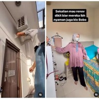 Kamar ART milik Tya Ariestya juga tak kalah nyaman. Walau tidak terlalu besar, namun kamar ART nya itu dilengkapi dengan beragam fasilitas, salah satunya AC. AC tersebut sengaja dipasang oleh Tya agar asisten rumah tangganya bisa tidur dengan nyenyak. Foto: YouTube