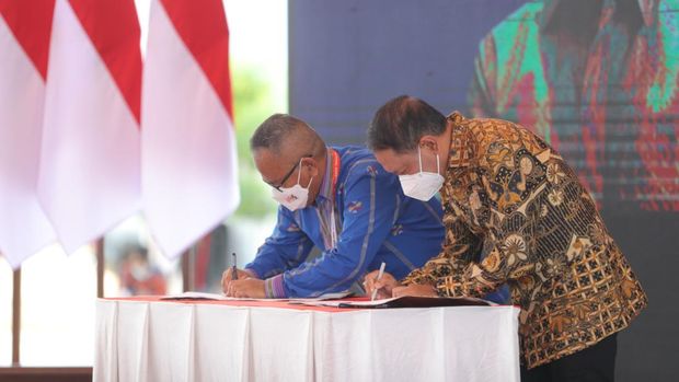 Menpora Zainudin Amali hadiri perayaan puncak Hari Pers Nasional di Kendari, Sulawesi Tenggara, Rabu (9/2/2022)