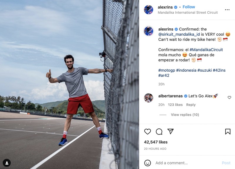 Rutinitas para pembalap MotoGP yang menjalani tes pramusim di Sirkuit Mandalika, Nusa Tenggara Barat.