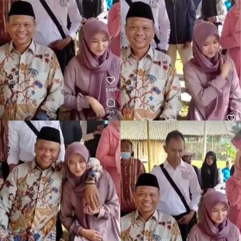 Pasangan beda usia viral di media sosial.