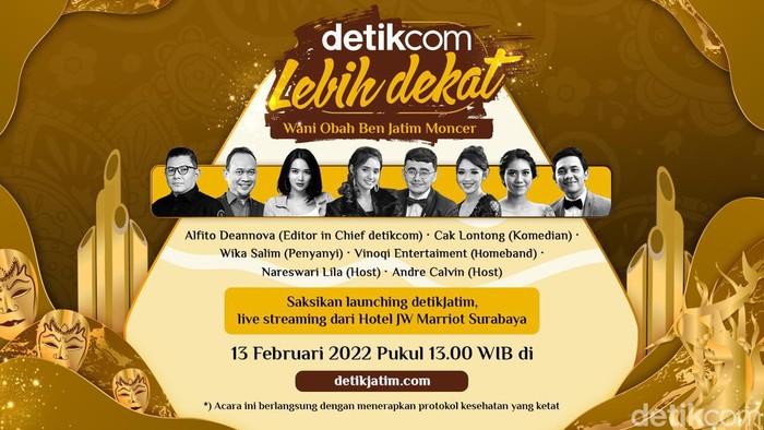 Setelah kanal berita detikjateng resmi meluncur dan bisa dinikmati secara global, kali ini giliran detikjatim yang akan rilis. Launching-nya akan dimeriahkan artis kenamaan Indonesia.