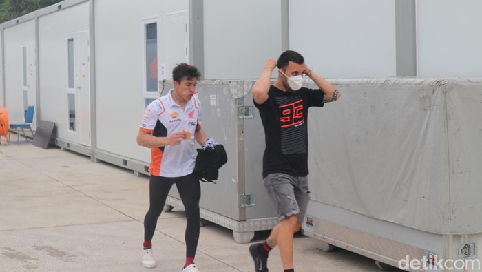 Marc Marquez di Sirkuit Mandalika, Jumat (11/2)