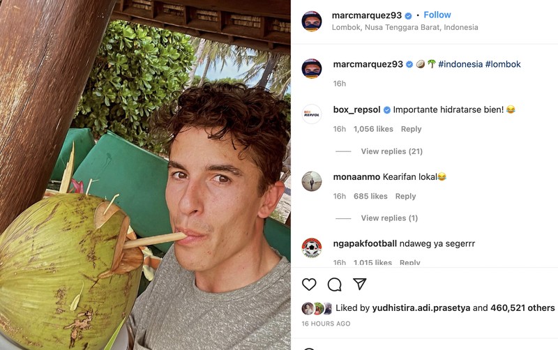 Postingan Pebalap MotoGP Paling Banyak Like