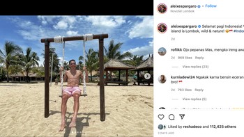 8. Aleix Espargaro: Aleix sedang main ayunan di tepi pantai ini meraup 112 ribu Like. Foto: Instagram