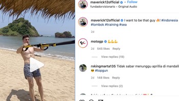 10. Maverick Vinales: Maverick Vinales sedang olahraga santai ini mendapat 109 ribu Like dari para fans di Instagram. Foto: Instagram