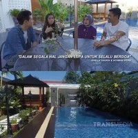 Dulu Shella dan suami hidup sederhana hingga terlilit hutang. Namun kini mereka bisa memiliki rumah dengan kolam renang bak resort mewah. Foto: Dok. Youtube Trans TV Official.