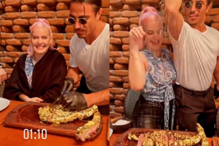 Salt Bae Sajikan Steak Emas untuk Anne Marie