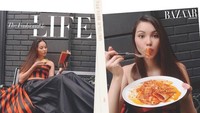 Dalam pemotretan majalah Bazaar, Alyssa bahkan melakukan pemotretan bersama makanan. Ia terlihat amat menikmati sesi fotonya ini.
